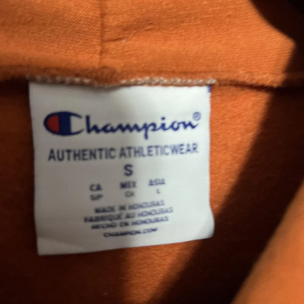Texas Longhorns Champion Hoodie Mens Small Orange College Graphic Fleece - Picture 2 of 4